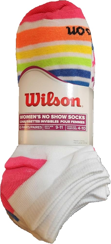 WILSON Women's Athletic No Show Socks, 10 Pairs