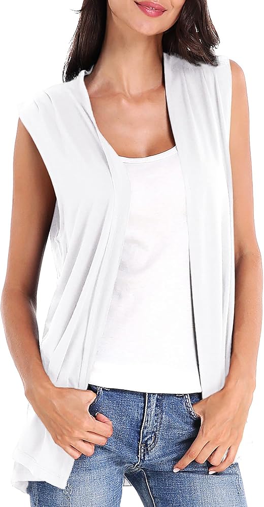 Women's Sleeveless Cardigan Open Front Vest Lightweight Cool Coat