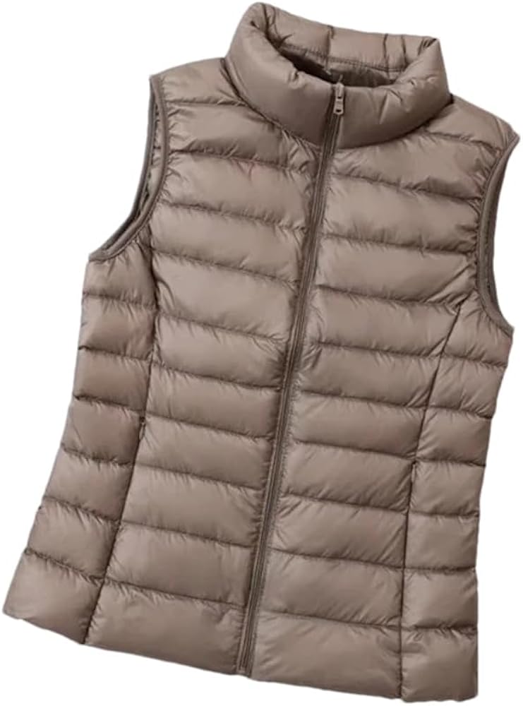 Women Sleeveless Puffer Jackets Autumn Winter Light Duck Down Vest Jacket White Duck Down Female Down Vest Coat