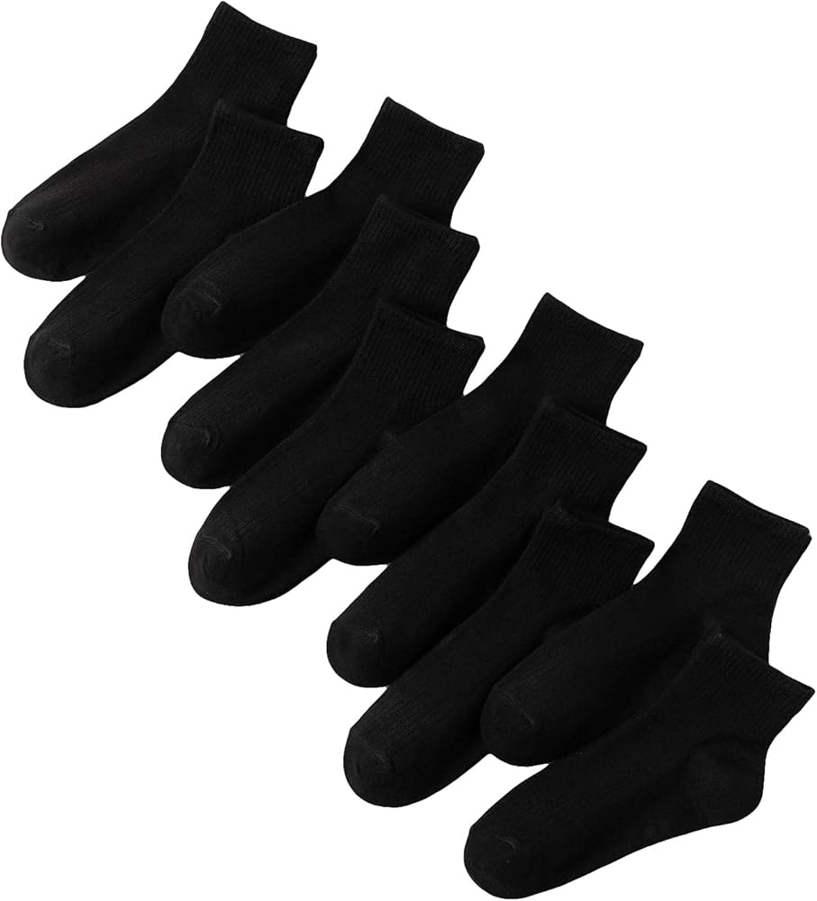 Verdusa Women's 10 Pairs Ankle Socks Soft Solid Crew Socks Running Socks