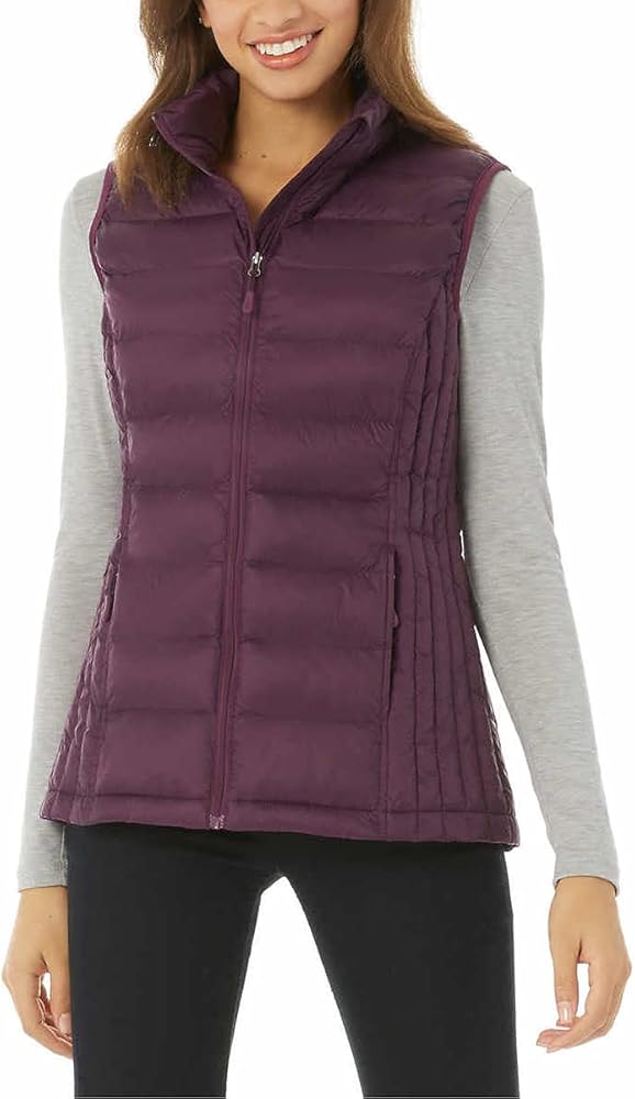 32 Degrees Heat Womens Lightweight Warmth Packable Vest (Beach Plum, Small)