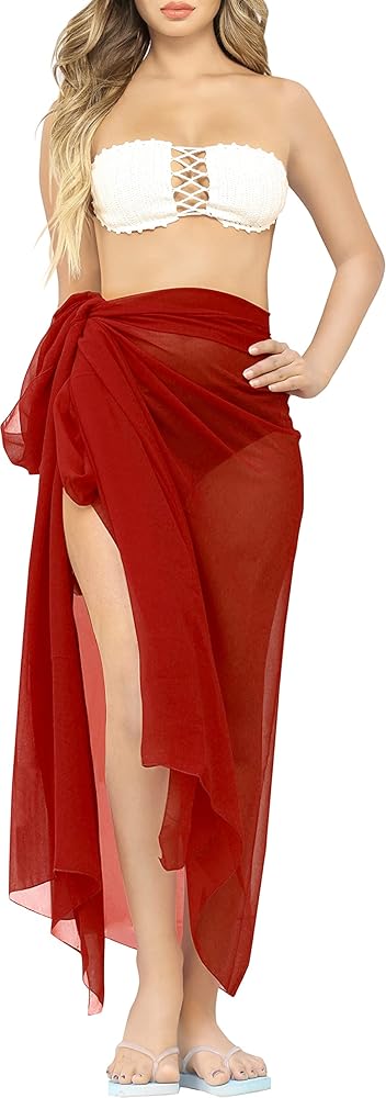 LA LEELA Women's Beachwear Summer Swim Beach Wraps Bikini Cover Ups Sarong