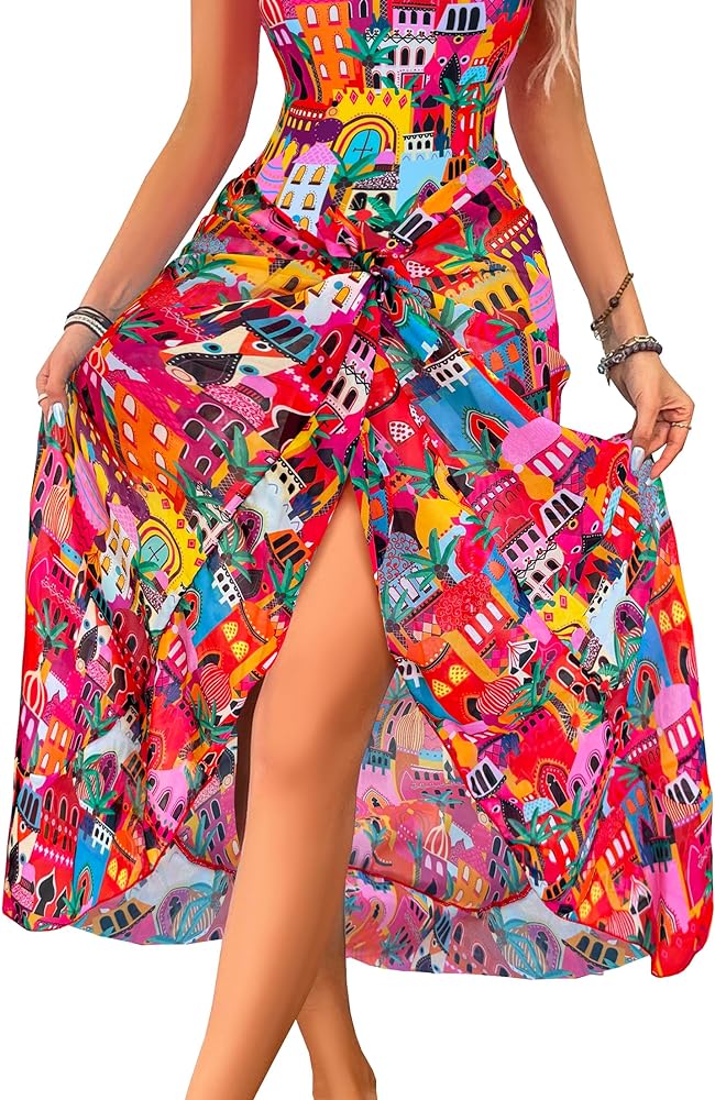 SPORLIKE Women Swimwear Beach Cover Ups Wrap Sarong Skirt Beachwear