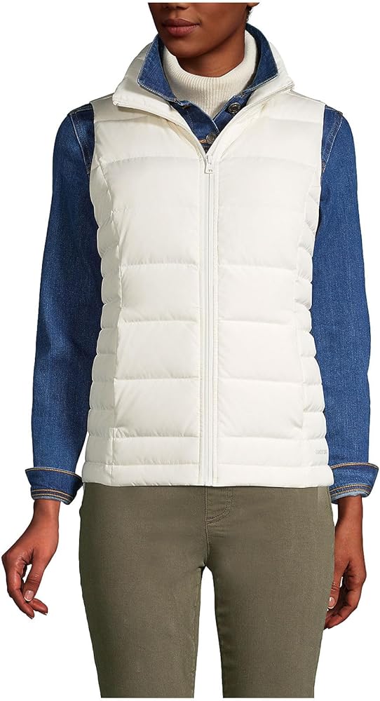 Lands' End Women's Puffer Vest Lightweight Padded Outerwear