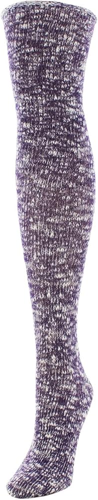 MeMoi Women's Slub Cable Knit Over The Knee Socks