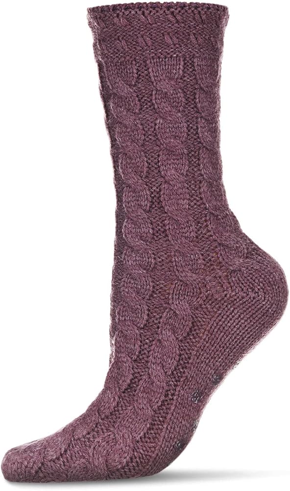 MeMoi Classic Twist Chunky Knit Non-Skid Crew Sock