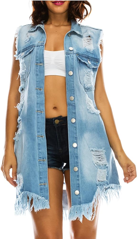 Twiin Sisters Women'sDenim Jean Jacket Long Trucker Boyfriend Jackets Size Small to 3X