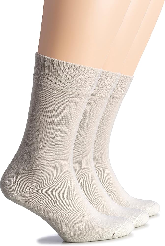 Hugh Ugoli Wool Socks for Women | Soft, Comfy, Warm Winter Crew Socks | Cozy Boot Socks, Comfort Seam & Non Binding, 3 Pairs