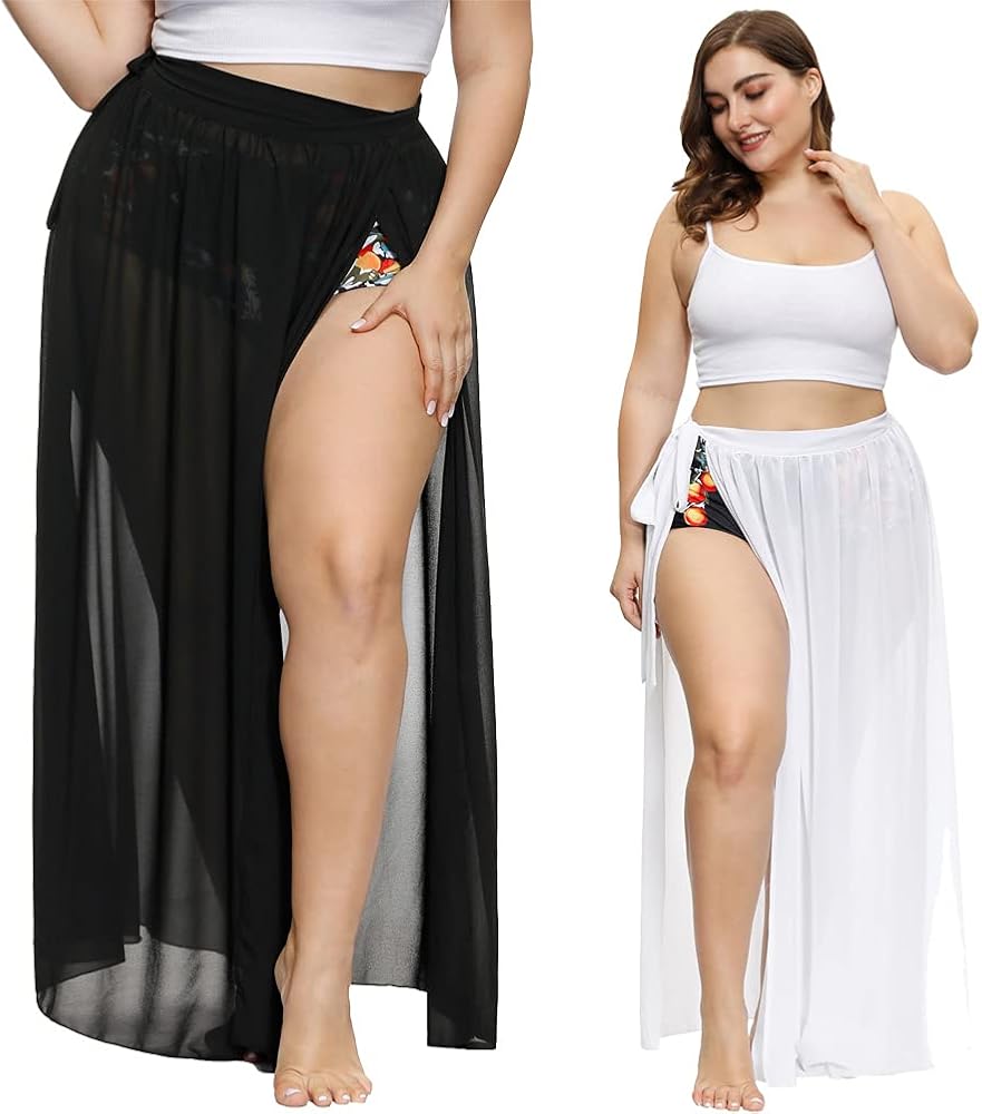 Hanna Nikole Plus Size Sarong Swimsuit Cover Ups Bikini Beach Cover-Ups Wrap Skirt