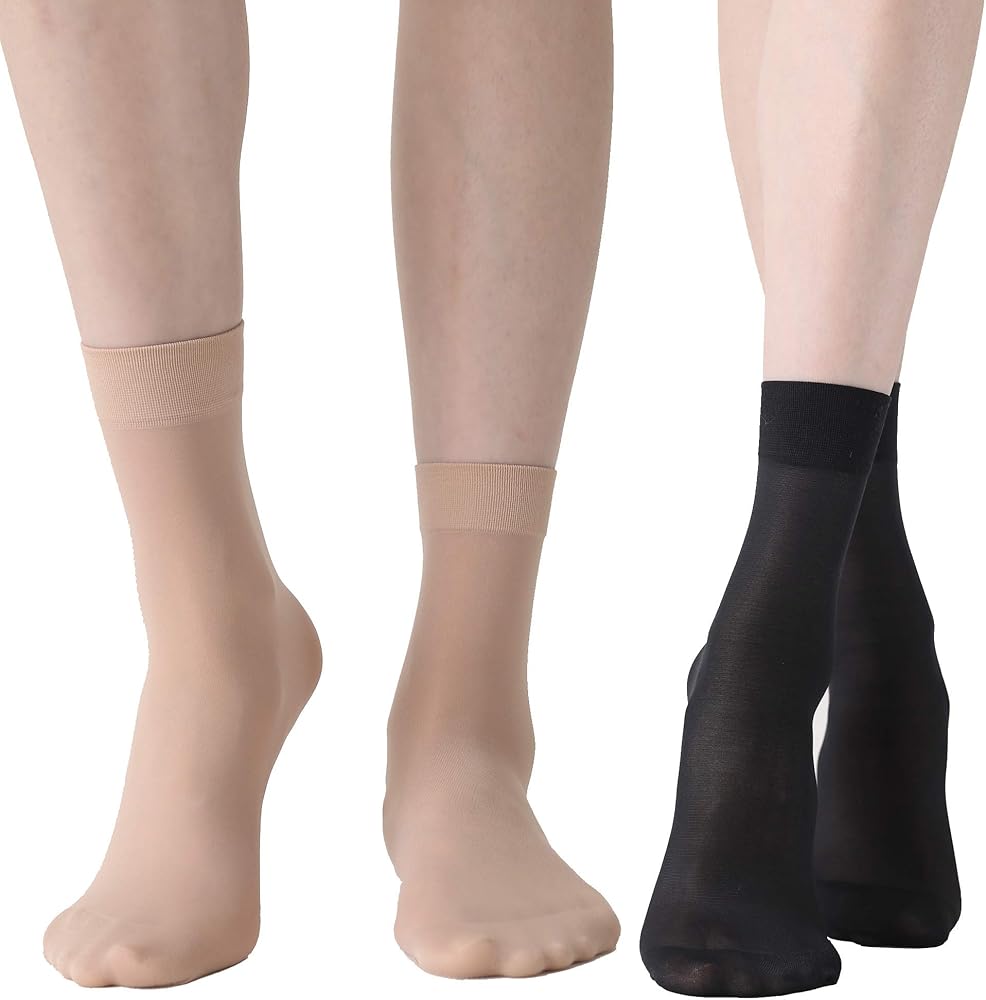 Women's 20-24 Pairs Ankle High Nylon Socks Short Sheer Tights Ankle Hosiery