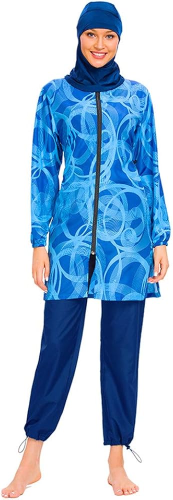 ShuoBeiter Muslim Modest Swimwear for Women Girls Full Cover Islamic Hijab Sportswear Suit Burkini