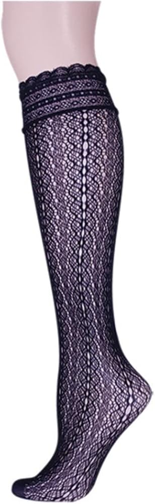 MeMoi Ornate Lace Net Knee High Socks