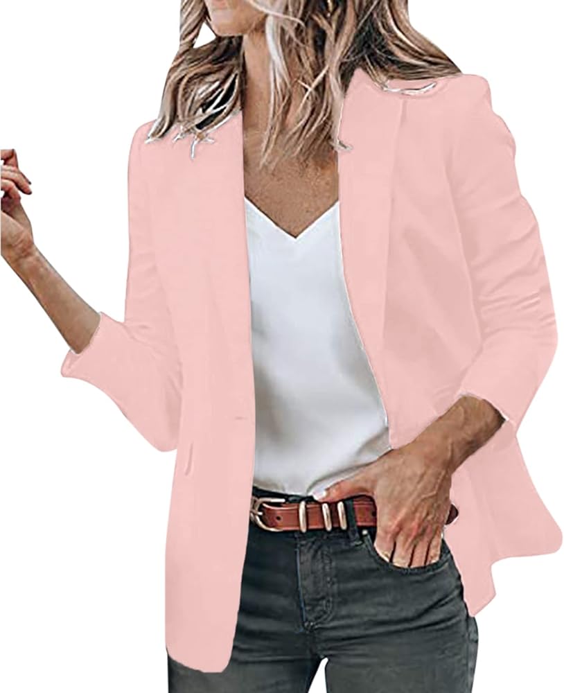 Blazer Jackets for Women Open Front Suit Coats Long Sleeve Casual Work Office Blazers Trendy Business Dress Cardigan