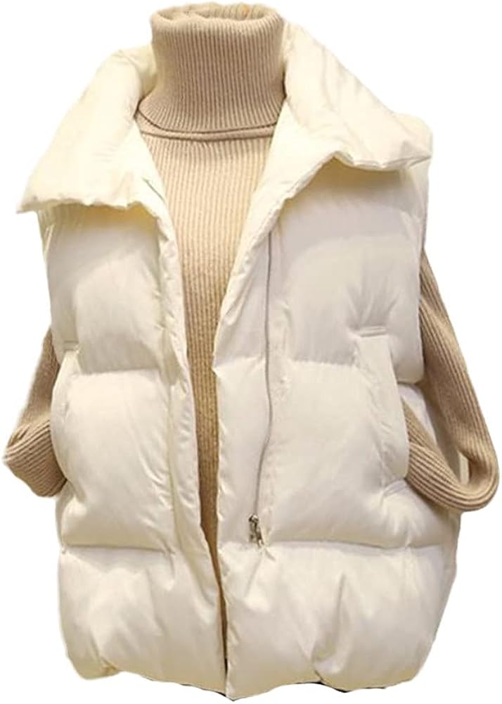 Winter Warm Vest Women Sleeveless Jacket Light Down Vest Sleeveless Coat Thick Waistcoat Top