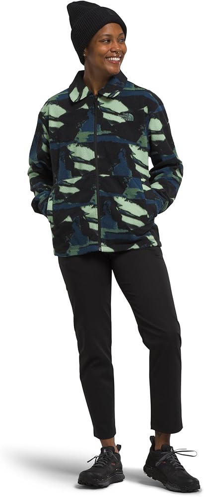 THE NORTH FACE Womens Pali Pile Fleece Jacket, XS, Misty Sage Abstract Geology Print