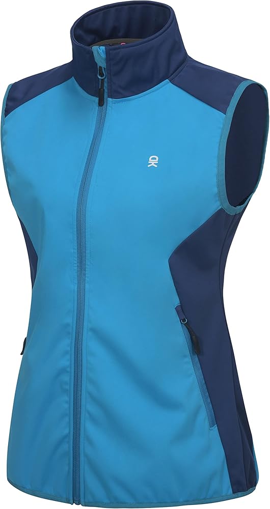 Little Donkey Andy Women's Lightweight Golf Vest,Windproof Softshell Vests Outerwear, Sleeveless Jacket for Running Hiking