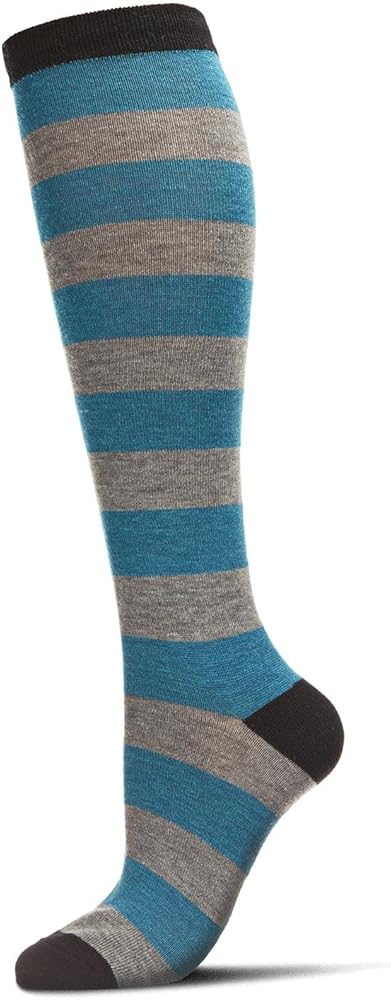 MeMoi Women's Soft Shaded Stripes Cashmere Blend Knee High Socks