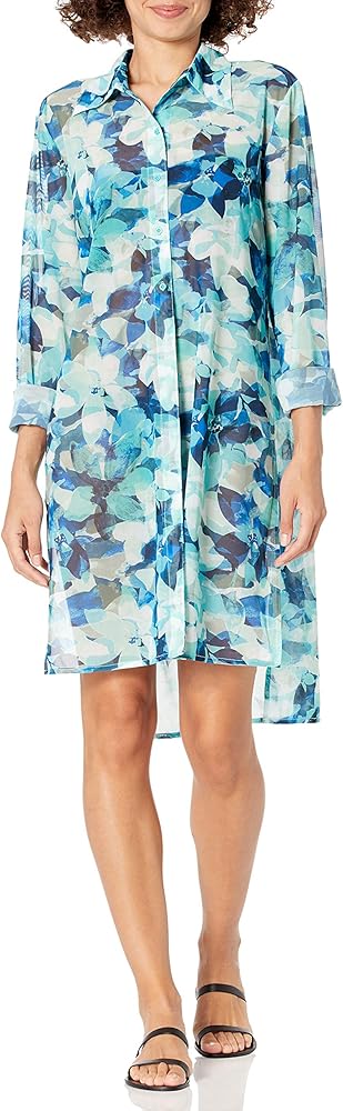 Carmen Marc Valvo Women's Mesh Cover Up Shirt