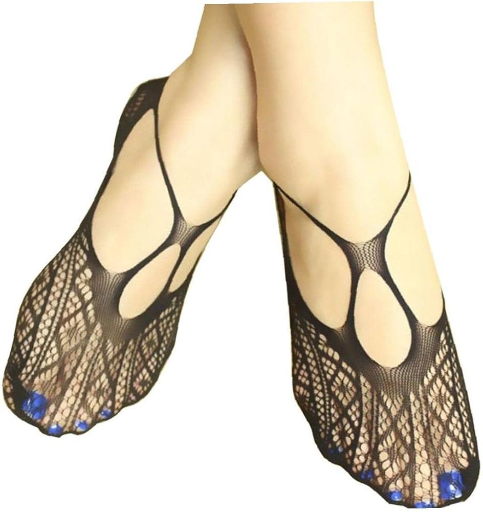 Women No Show Socks Cross-Strap Fishnet Short Socks Fashion Black Mesh Short Sock Invisible Boat Socks