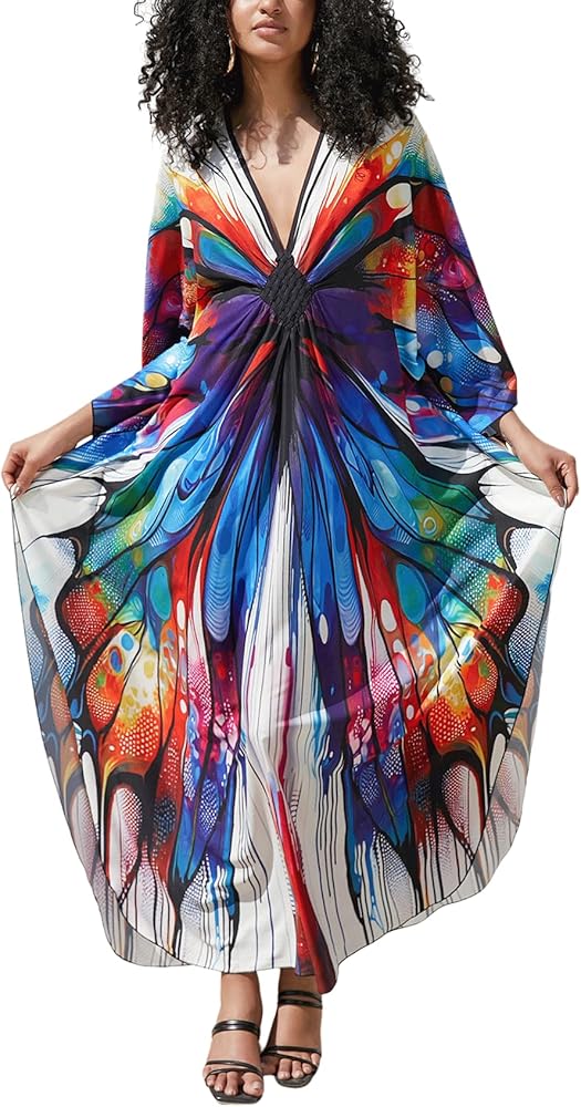 Kaftan Dress for Swimwear Women Plus Size Bathing Suit Cover Up Beach Robe