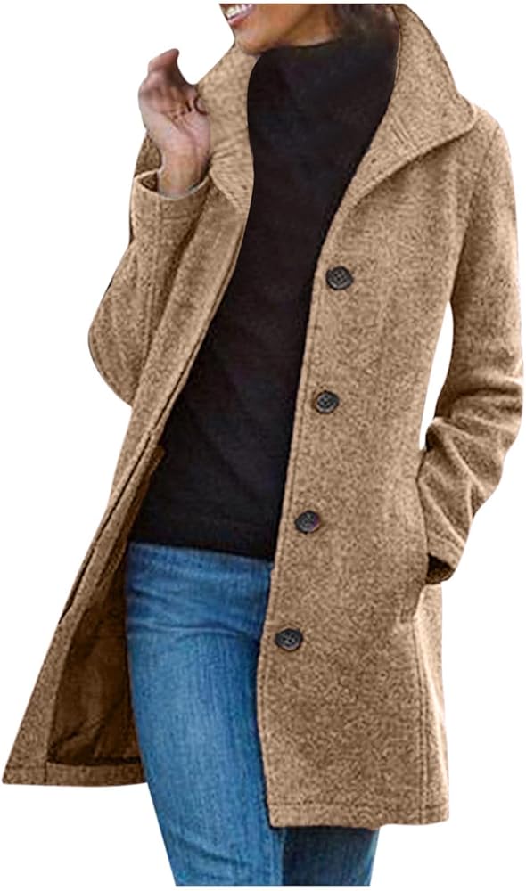 Winter Coats For Women 2022 Fashion Mid-Length Stand Collar Trench Coat Wool Blend Pea Coats Business Jacket Outwear