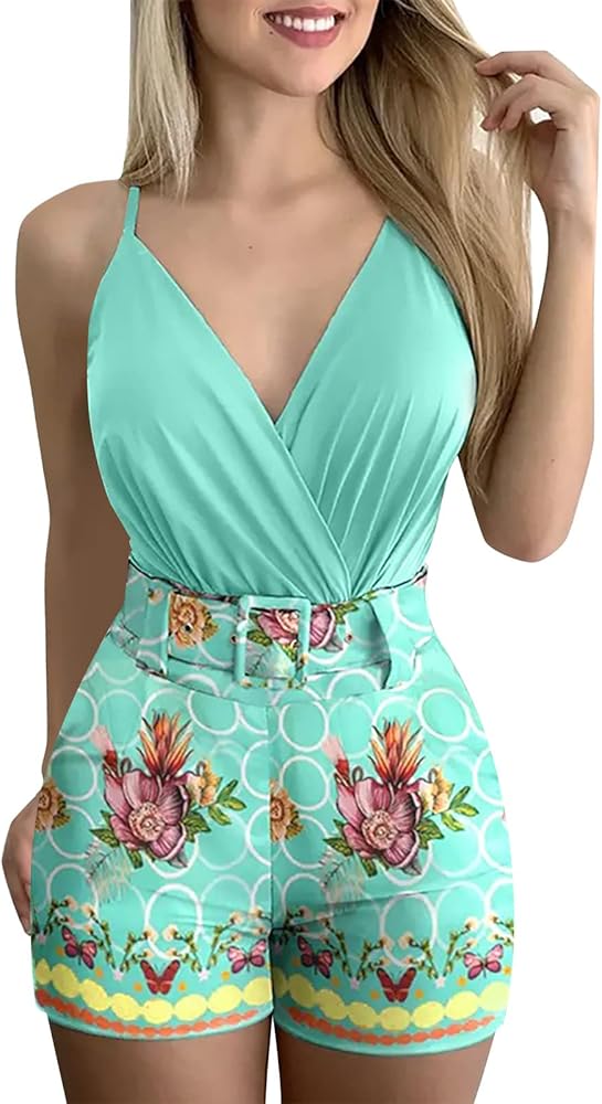 Rvidbe Womens Pajama Sets Capri, Short Sets Women 2 Piece Outfits Sexy Clubwear, Short Sets for Women Dressy Women's 2023 Summer Fashion Outfits 2 Piece Sleeveless Shirt and Shorts Pants Sets