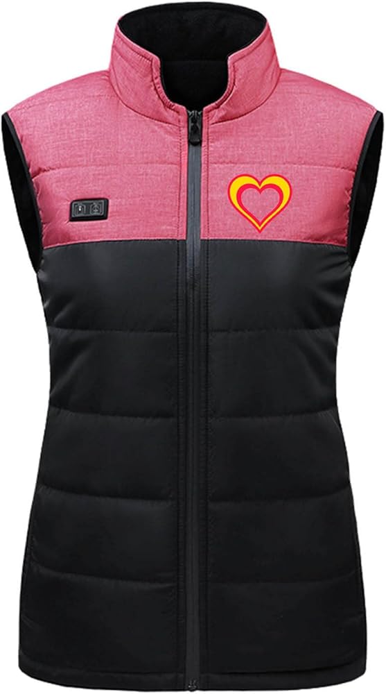 Lastesso Heated Jacket Winter Vest for Women Heating Dual Control 17 Zone Heating Coats Stand Collar Zipper Heated Jackets