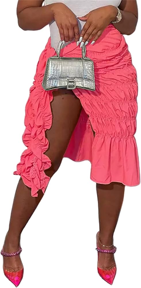 Atyfuniby Sarong Coverups for Womens Beach Pareo Swimwear Swimsuit Cover Ups Bikini Wrap Ruched Midi Skirts