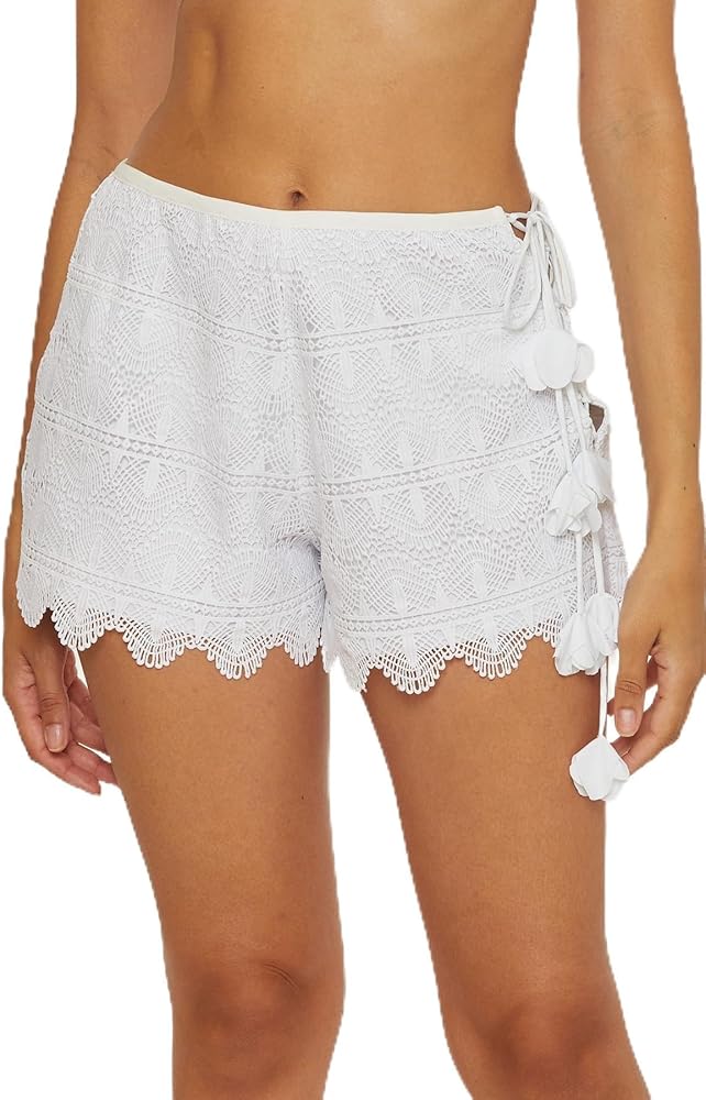 Trina Turk Voila Lace Up Shorts, Tie Side, Casual, Beach Cover Ups for Women