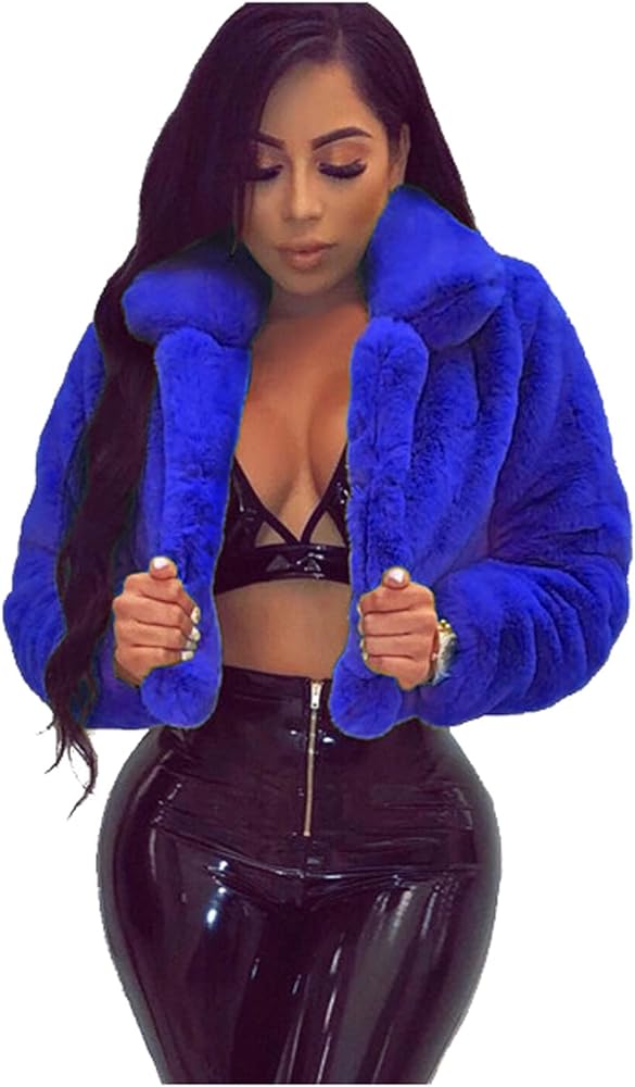 Womens Fleece Cardigan Jacket Sexy Solid Short Faux Fur Fluffy Coat Velvet 2023 Winter Furry Warm Plush Fuzzy Jackets