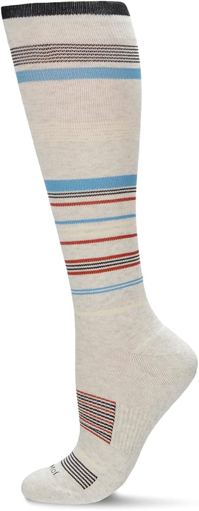 MeMoi Unisex Multi-Striped Cotton Blend 15-20mmHg Graduated Compression Socks