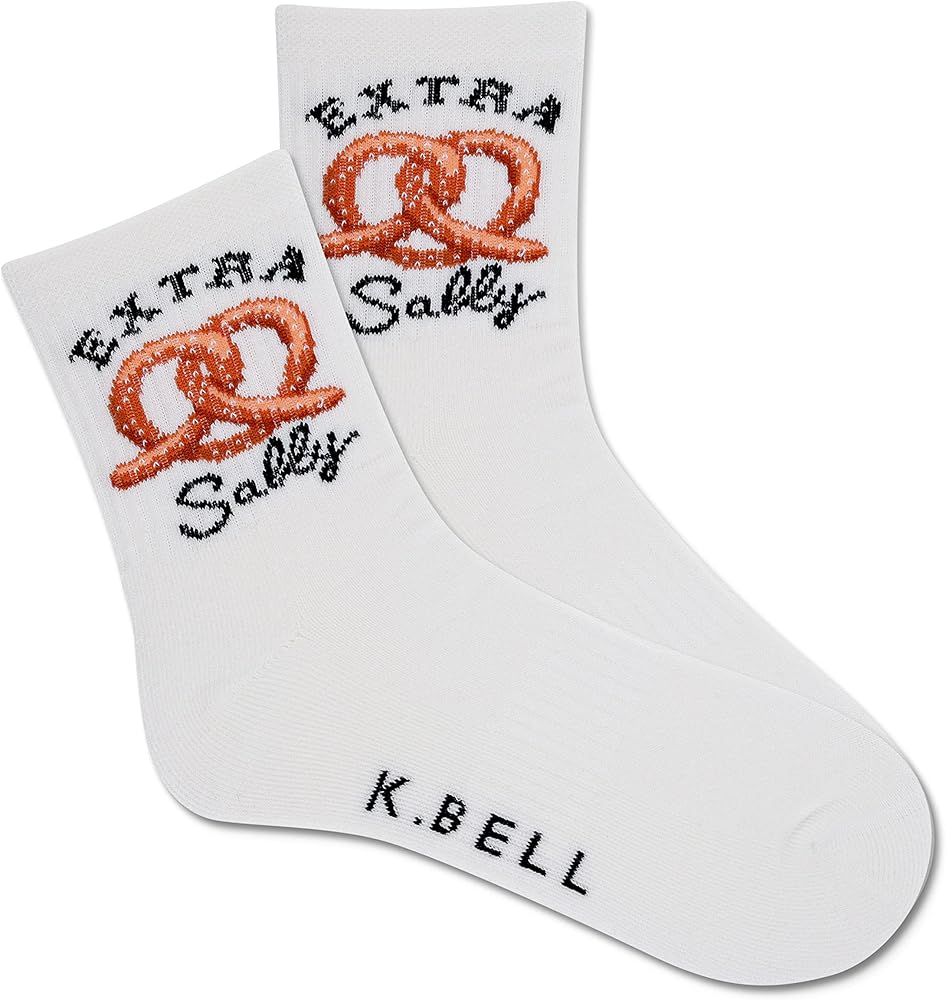 K. Bell Womens Ladies Extra Salty Active Crew Socks