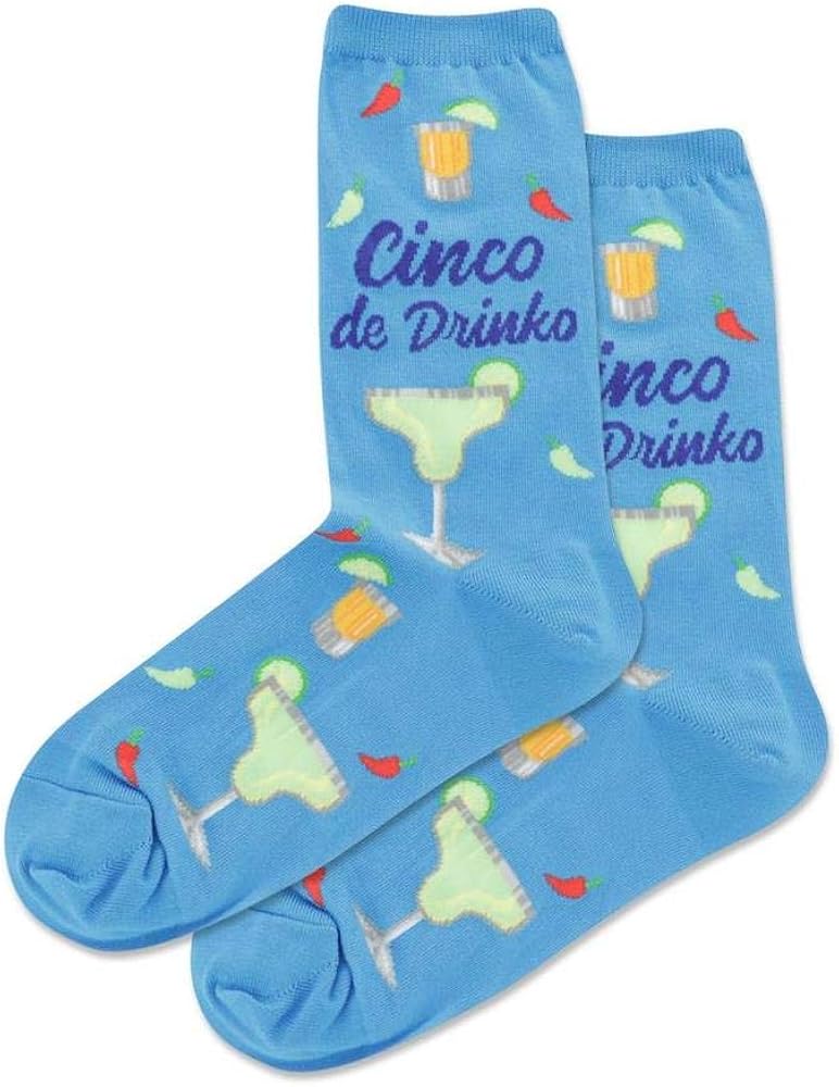 Hotsox Women's Cinco De Drinko Crew Socks 1 Pair, Women's 9-11