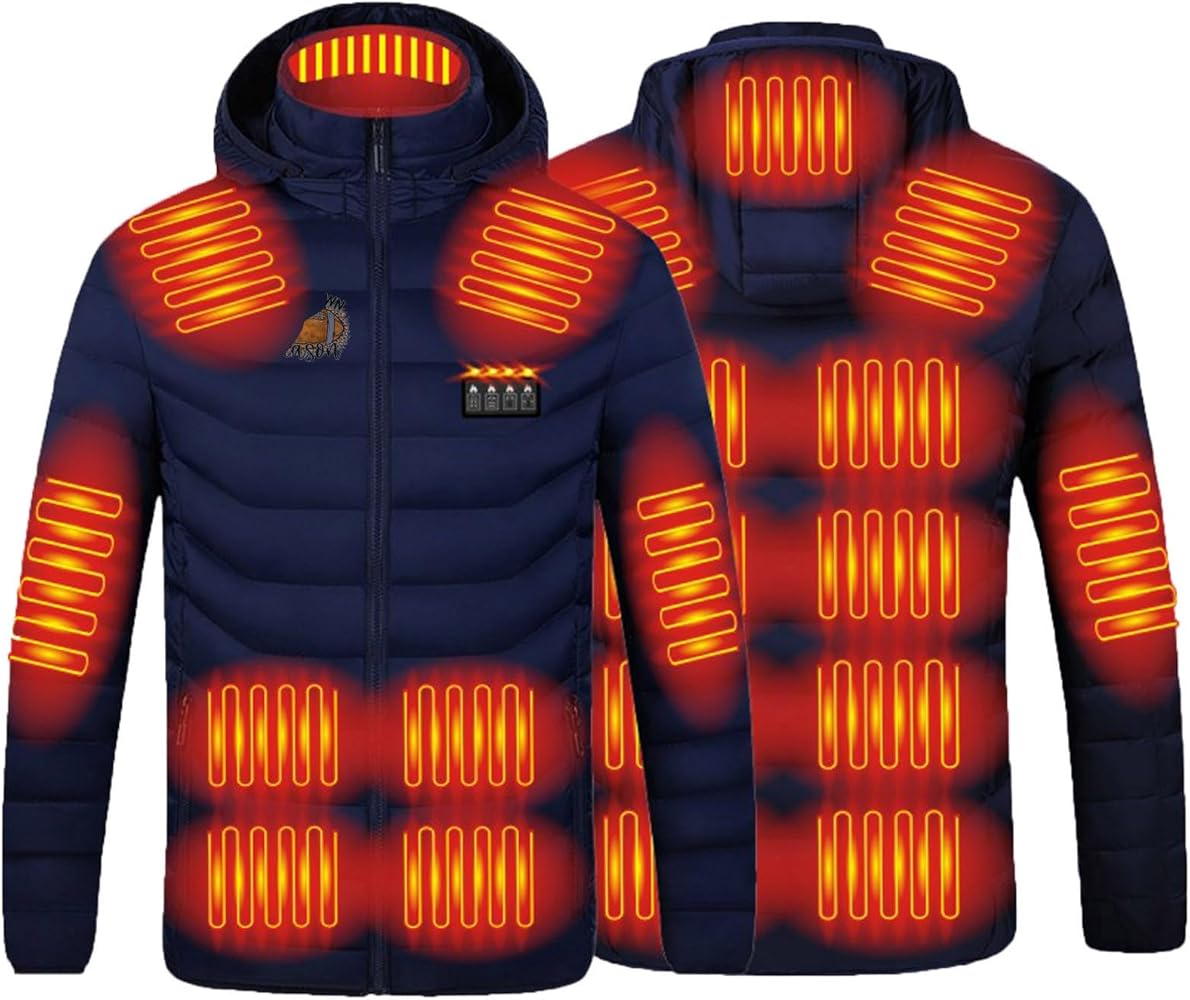 SHOPESSA Heated Jacket for Men and Women Warming Fleece Jacket Wind and Water Resistant Coat (Without Battery)