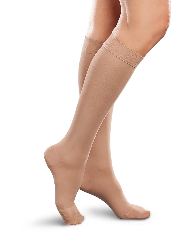 Ease Opaque Women's Knee High Support Stockings - 20-30mmHg Moderate Graduated Compression Nylons - Short and Long