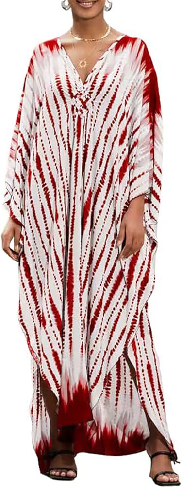 Bsubseach Kaftan Dresses for Women Long Beach Swimsuit Cover Up Plus Size Caftan Summer Cover Ups Resort Wear