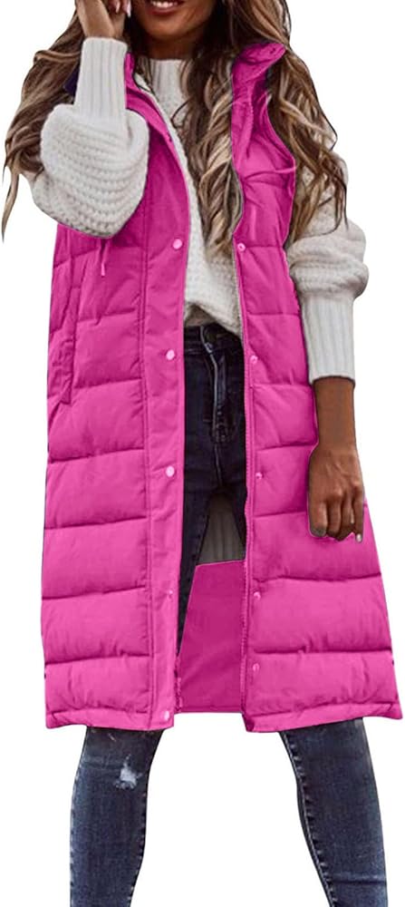 Black of Friday Deals 2023 Long Puffer Vest Women Plus Size Puffer Jacket With Hood Long Vest for Women Sleeveless Puffer Down Coats Cyber of Monday Deals 2023 Lightning Deals of Today My Orders