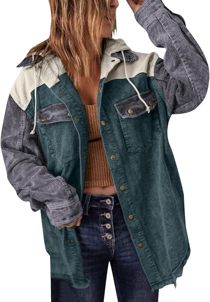 2023 Jean Jacket for Women Distressed Frayed Denim Jacket Ladies Retro Classic Ripped Stretchy Jacket Coats with Pockets