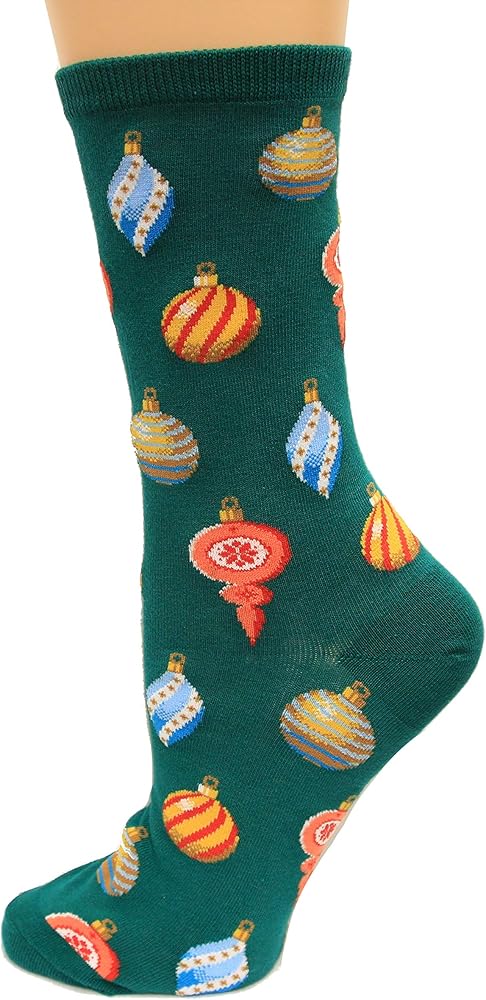 Hot Sox Womens Ornaments Socks, Forest, 1 Pair, Womens Shoe 4-10