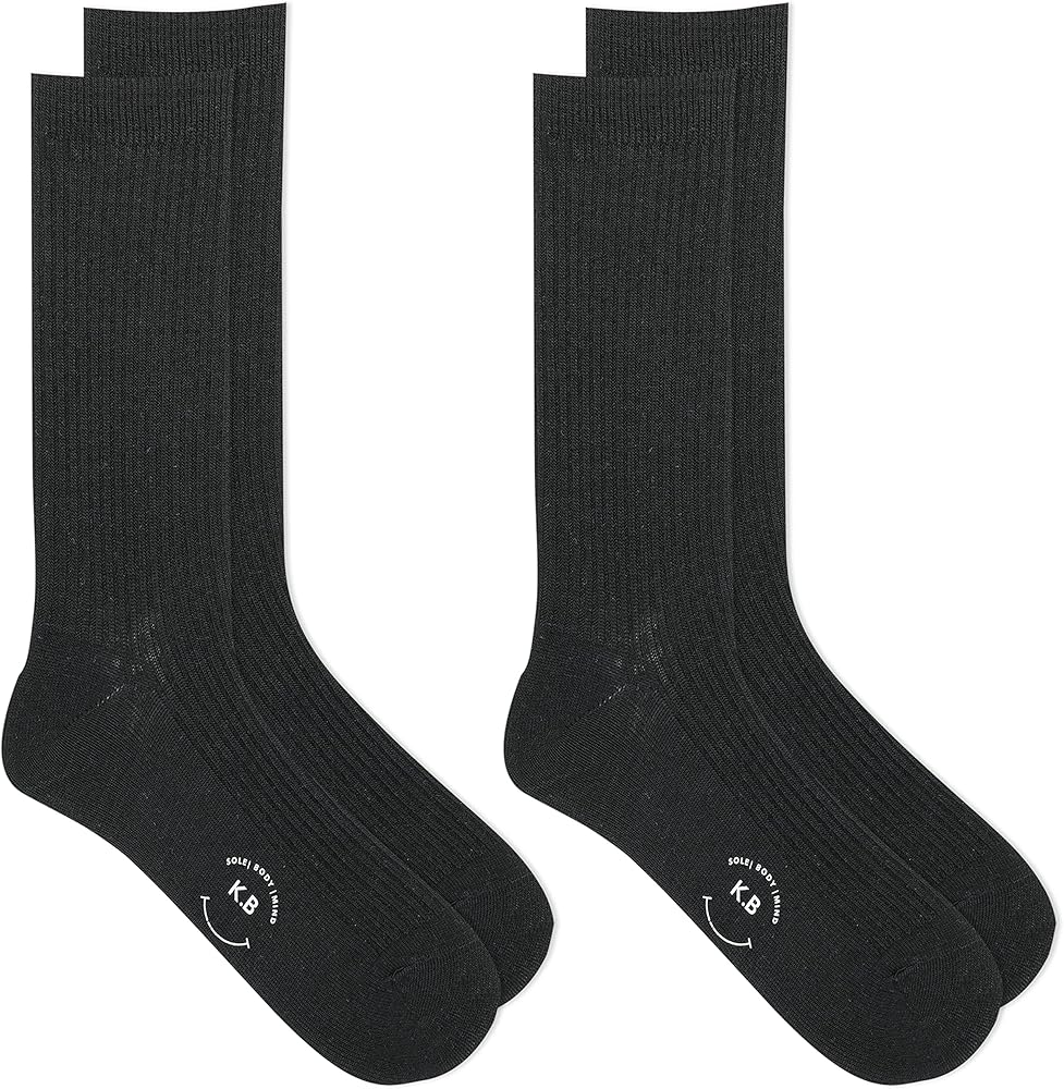 K. Bell Women's Wool Blend Ribbed Crew Sock 1 Pair Pack