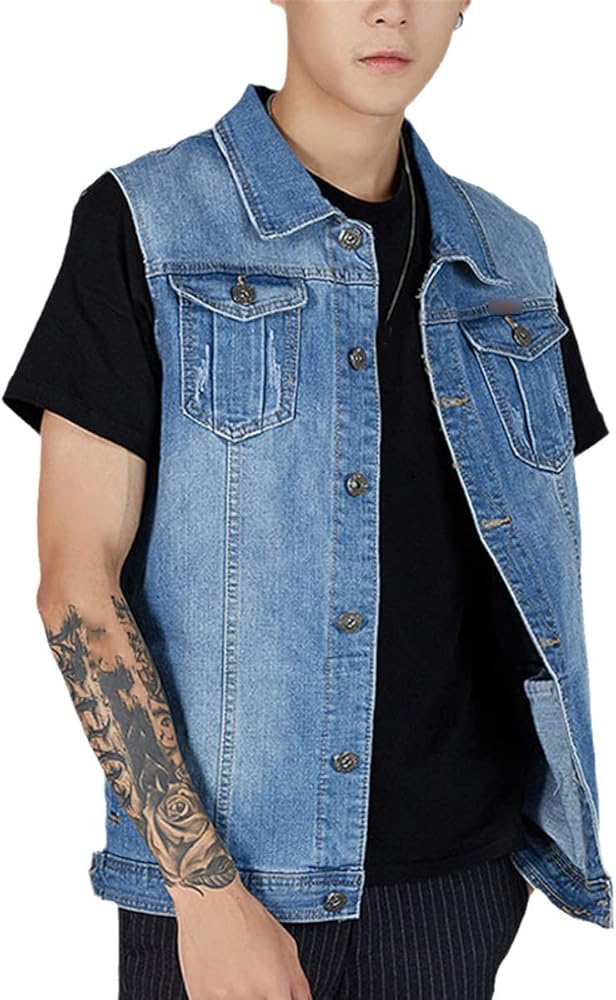 Plus Size Women Denim Vest Jacket Jeans Jacket Summer Fashion Stretch Top