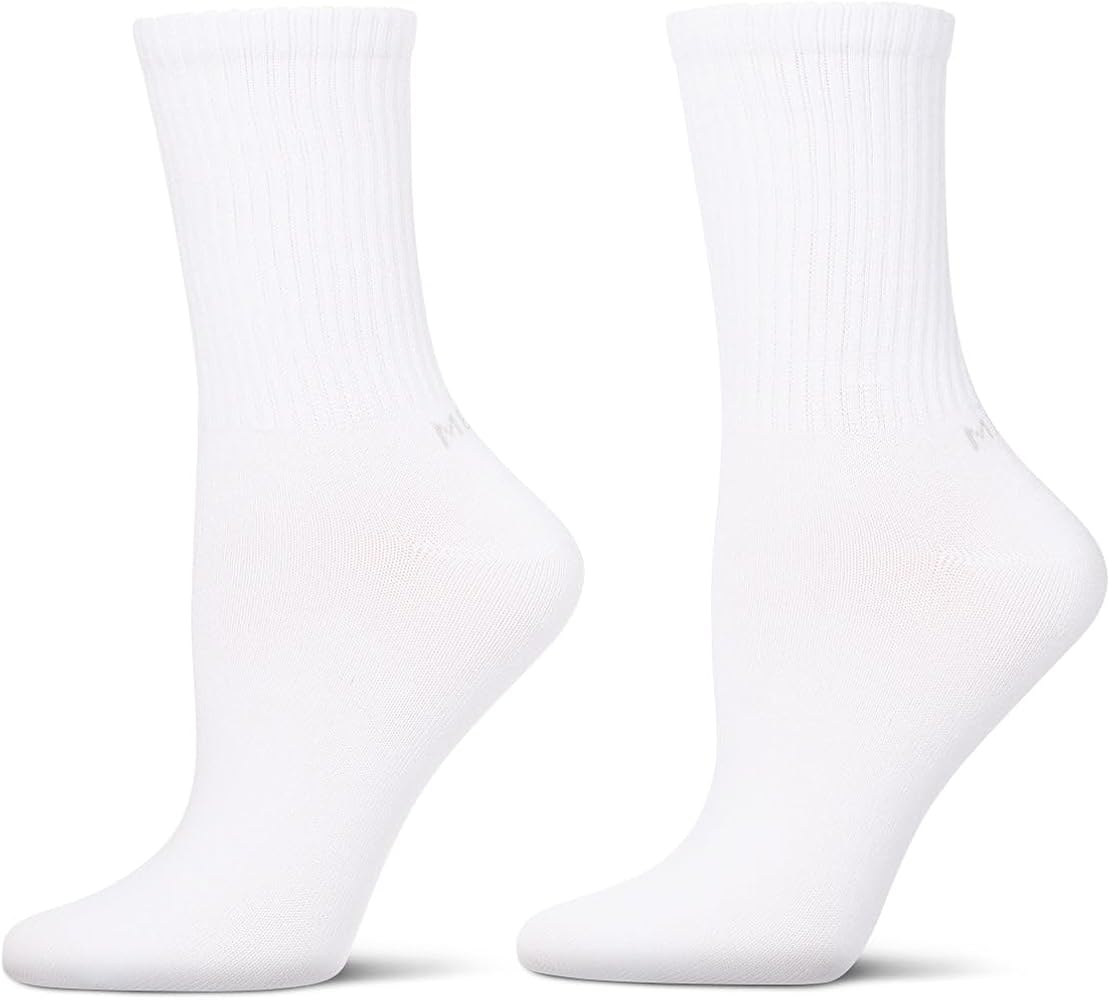 MeMoi Women's 2 Pair Pack Thin Ribbed Crew Socks