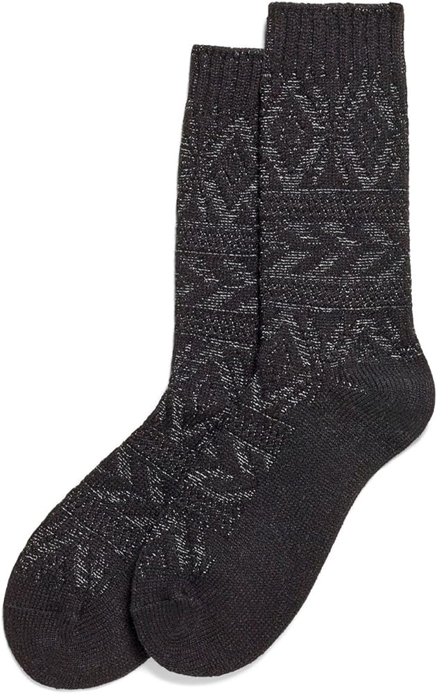 Hue Women's Fairisle Boot Socks, Black, Medium