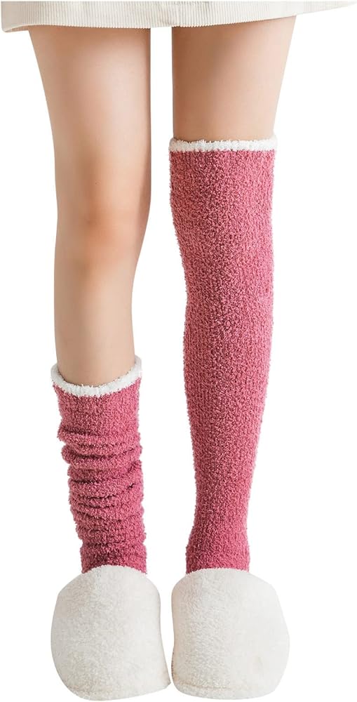 Winter Athletic Socks Women Warm Warm Socks Thigh-High Socks Fuzzy Socks Leggings Winter High Knee Home Over Women's