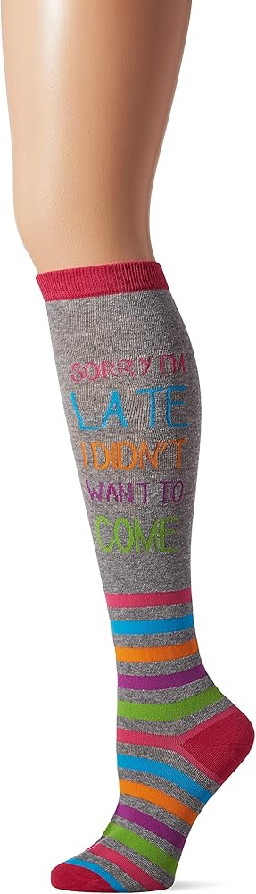 K. Bell Socks Women's Women's Sorry I'm Late Knee High Socks Sockshosiery