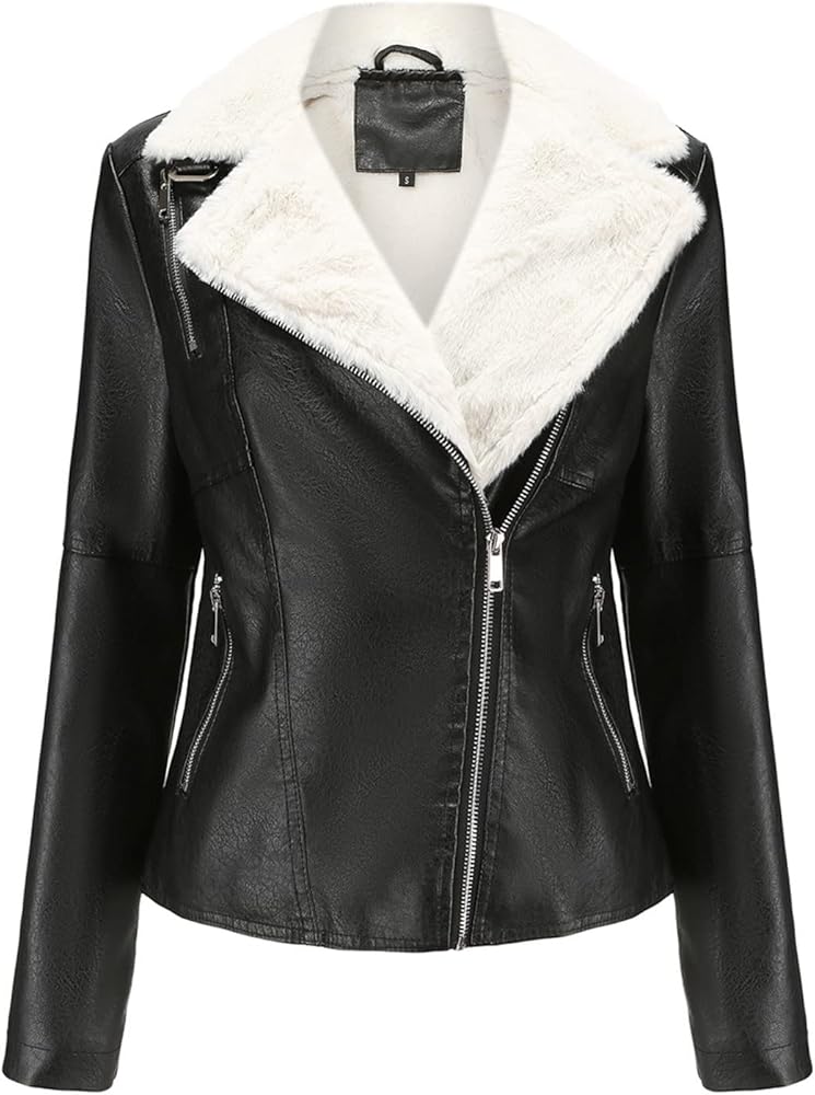 Jacket Women Motor Women Punk Tops Coat Zip Cropped Lapel Ladies Biker Women's Coat Cropped Leather Jacket Women