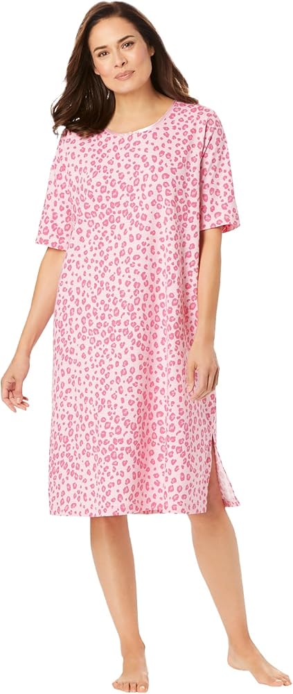 Dreams & Co. Women's Plus Size Short-Sleeve Sleepshirt