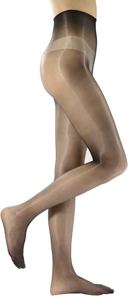 HTRUIYA Women's Oily Pantyhose 0D Ultra-thin Shiny Sheer Tight Gloss Seamless no Side Stockings