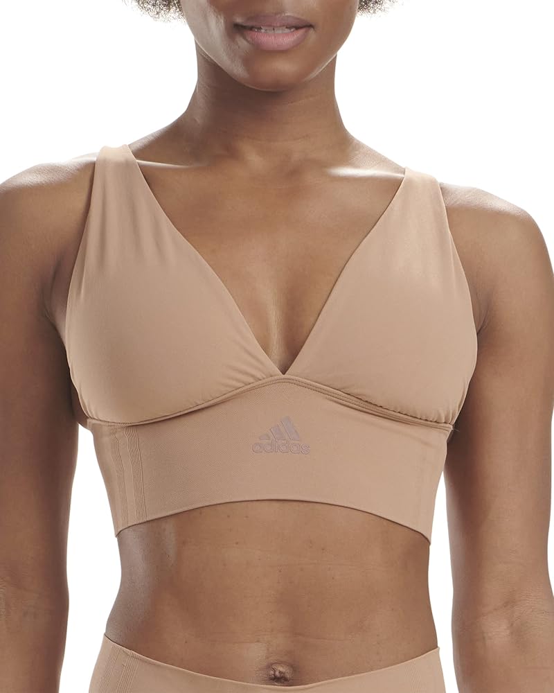 Adidas Women's Micro-Stretch Lounge Bra—Seamless Comfort & Support