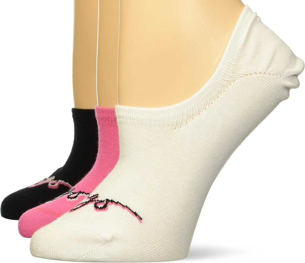 HUGO Women's 3-Pack Script Logo Low Profile Socks